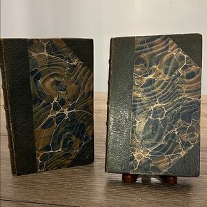 Rare antiquarian book Fables of La Fontaine 2 volumes leather 1800’s etchings